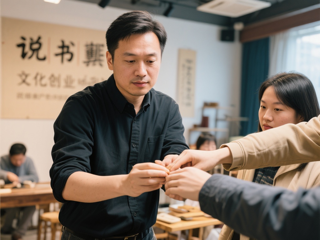 戴老板，就是鲜明的例子。他经营一家说书文